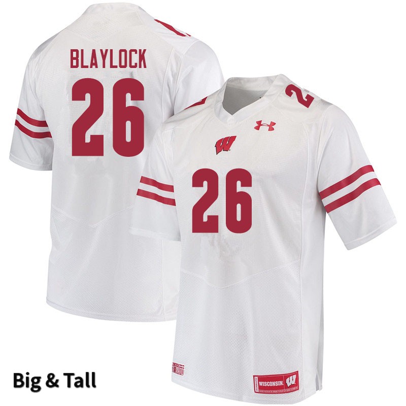 Wisconsin Badgers Men's #26 Travian Blaylock NCAA Under Armour Authentic White Big & Tall College Stitched Football Jersey GT40O62YG